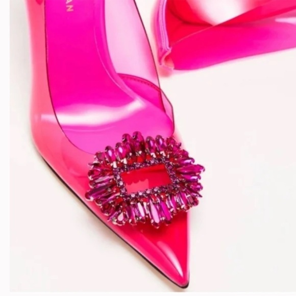 NEW In box Good American Cinder-F*cking-Rella Pink Barbie pumps Cinderella - Picture 11 of 12